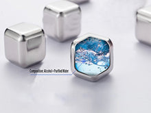 Load image into Gallery viewer, DERNORD Exclusive Stainless Steel Whiskey Stones - High Cooling technology Ice Cubes Chilling Rocks Reusable Wine Stone Durable Beer Drink Freezer Cooler Rock for Christmas and Birthday Gifts
