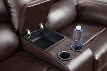 Load image into Gallery viewer, Lifestyle Furniture Luxurious Reclining Sofa Set, Bonded Leather Manual Recliner with Drop Down Table for Living Room, Home Theater, Brown, (3PCS)
