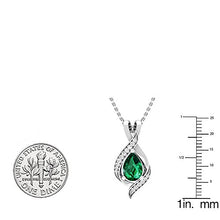 Load image into Gallery viewer, Dazzlingrock Collection Pear 9X6 MM Lab Created Emerald &amp; Round Diamond Ladies Teardrop Pendant, 14K White Gold
