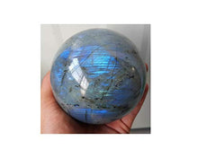Load image into Gallery viewer, StoneStory Natural Labradorite Healing Crystal Natural Rock Crystal Quartz Gemstone Sphere Ball 80mm (Labradorite Moonstone, 3.14")
