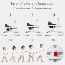 Load image into Gallery viewer, BABY JOY Baby Walker, 2 in 1 Foldable Activity Walk Behind Walker with Adjustable Height &amp; Speed, Friction Control Functions, High Back Padded Seat, Music, Detachable Penguin Play Bar (Gray)
