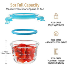 Load image into Gallery viewer, Jocate 5oz Borosilicate Glass Baby Food Storage Jars with Leakproof Lids | Glass Baby Food Jars | Baby Food Containers Glass | Baby Containers Freezer, Dishwasher, Oven &amp; Microwave Safe
