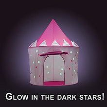 Load image into Gallery viewer, 5-Piece Princess Castle Girls Pop Up Play Tent &amp; Dress Up Costume Bundle - Playhouse Gift for Girls &amp; Toddler for Indoor &amp; Outdoor Use with Pink Fairy Tale Carrying Bag &amp; Glow in The Dark Stars
