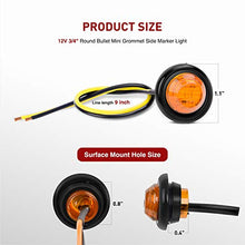 Load image into Gallery viewer, Nilight 10 PCS 3/4 Inch Round Mini LED Clearance Light LED Front Rear Side Marker Indicator Light Bullet Marker Light for Truck RV Car Bus Trailer Van Caravan Boat (12V, Red+Amber), 2 Years Warranty
