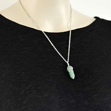 Load image into Gallery viewer, Hand Wired Natural Aventurine Crystal Healing Point Chakra Pendant Necklace
