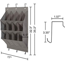 Load image into Gallery viewer, STORAGE MANIAC Over The Door Shoe Organizer, 2-Pack Hanging Shoe Organizer, Wall Shoe Organizer Grey, 12-Pocket
