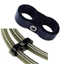 Load image into Gallery viewer, -6AN Hose Separator Clamp - Fuel line Mounting Clamps,Aluminum Hose Fitting Adapter, Great for 3/8 Fuel Hose, Oil Line, Brake Line, Water Pipe and Gas Line,4Pcs/Pack,Black
