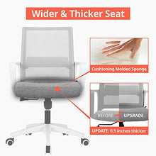Load image into Gallery viewer, NEO CHAIR Office Chair Ergonomic Desk Chair Mesh Computer Chair Lumbar Support Modern Executive Adjustable Rolling Swivel Chair Comfortable Mid Black Task Home Office Chair, Grey
