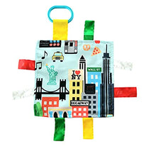 Load image into Gallery viewer, City Baby Crinkle &amp; Teething Tag Square Tummy Time Stroller Toy 8x8 inch (New York City)
