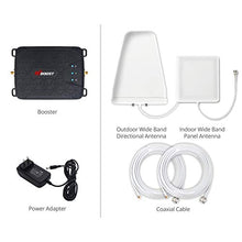 Load image into Gallery viewer, HiBoost Cell Phone Signal Booster for Home -Boost 4G LTE Data for Verizon AT&amp;T and T-Mobile Band 12(17)/13/5 Cellular Repeater kit with High Gain Antennas &amp; App Control
