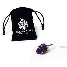 Load image into Gallery viewer, Raw Purple Amethyst Crystal Pendant Necklace –Focus Relax Concentrate Calm Natural Stress Aid Soothe Mind Emotions - Authentic Stone on Silver Plated 18" Chain Real Gemstone Chakra Healing Charm
