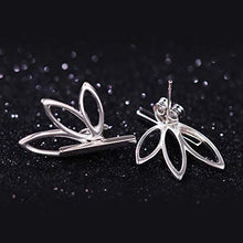 Load image into Gallery viewer, Milacolato 925 Sterling Silver Ear Jacket Stud Lotus Flower Cubic Zirconia Earrings for Women Small Simple Chic Earrings Set
