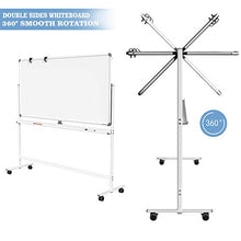 Load image into Gallery viewer, Large Mobile Rolling Magnetic Whiteboard - 48 x 32 Inches Height Adjust Double Sides Portable White Board on Wheels, Dry Erase Board Easel with Stand for Office, Home &amp; Classroom
