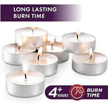 Load image into Gallery viewer, MontoPack Unscented Tea Lights Candles in Bulk | 200 White, Smokeless, Dripless &amp; Long Lasting Paraffin Tea Candles | Small Votive Mini Tealight Candles for Home, Pool, Shabbat, Weddings &amp; Emergencies
