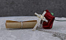 Load image into Gallery viewer, Dazzlingrock Collection 0.10 Carat (ctw) Round White Diamond Ladies Cross Pendant 1/10 CT (Silver Chain Included), 18K Yellow Gold
