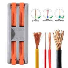 Load image into Gallery viewer, XHF Conductor Compact Connectors UL Certification Lever Connectors Nuts Electrical Connectors Wire Terminals for 2 Circuit Inline Splices 28-12 AWG (SPL-2, 10PCS)
