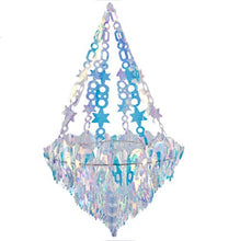 Load image into Gallery viewer, Hanging Decorations Iridescent Chandelier Shaped Foil Ceiling Hanging Ornament for Bridal Shower Wedding Birthday Frozen Theme Party Fairy Princess Rainbow Show Decoration
