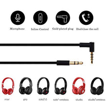 Load image into Gallery viewer, Replacement Audio Cable Cord Wire,Compatible with Beats Headphones Studio Solo Pro Detox Wireless Mixr Executive Pill with in Line Mic and Control (Black)
