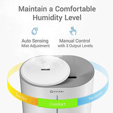 Load image into Gallery viewer, GENIANI Top Fill Cool Mist Humidifiers for Bedroom &amp; Essential Oil Diffuser - Smart Aroma Ultrasonic Humidifier for Home, Baby, Large Room with Auto Shut Off, 4L Easy to Clean Water Tank (White)
