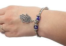 Load image into Gallery viewer, Nazareth Store Blue Beads Evil Eye Bracelet Hamsa Hand of Fatima for Men Women Stretch Bracelets Lucky Charm
