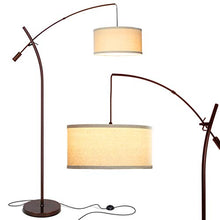 Load image into Gallery viewer, Brightech Grayson - Modern Arc Floor Lamp for Living Room - Contemporary, Tall LED Light Reaching From Behind the Couch To Hang Over It - Adjustable Arm - Industrial Style Lighting - Bronze

