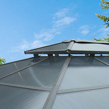 Load image into Gallery viewer, Aoxun 10x13FT Outdoor Double Roof Hardtop Gazebo Canopy, Aluminum Frame Grill Pergola for Patios with Netting and Curtains for Gardens,Terraces,Patio
