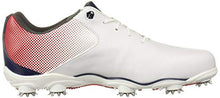 Load image into Gallery viewer, FootJoy Men's D.N.A. Helix-Previous Season Style Golf Shoes White 12 W Red/Blue, US
