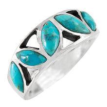 Load image into Gallery viewer, Turquoise Ring Sterling Silver 925 Genuine Gemstones Size 6 to 11 (Turquoise) (7)
