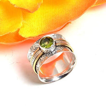 Load image into Gallery viewer, Peridot Wide Fusion Band Ring-Peridot Ring-Gift Ring for Thanksgiving Day-925 Sterling Silver Wide Band Rings for Women-Birthstone August Rings-Peridot Jewelry-Gemstone Ring-Bridesmaid Rings
