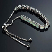 Load image into Gallery viewer, CiNily Adjustable Silver Plated White Opal Tennis Bracelet for Women- Fashion Jewelry Gift
