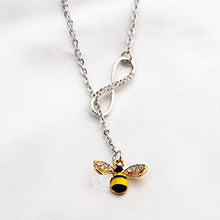 Load image into Gallery viewer, Crystal Bumblebee Pendant Necklace Infinity Love Charm Flying Honeybee Insect Jewelry Gifts (silver)
