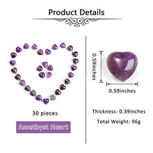 Load image into Gallery viewer, Jovivi Healing Crystal Natural Amethyst Love Heart Stones Bulk Pocket Worry Stone Gemstone Therapy Chakra Balancing Reiki Yoga Meditation Home Decoration, 0.6",Pack of 30
