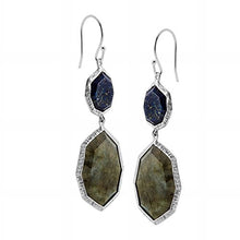 Load image into Gallery viewer, Silpada 'Lapis of Luxury' Natural Lapis &amp; Labradorite Drop Earrings in Sterling Silver
