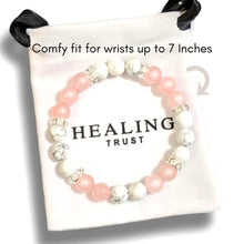 Load image into Gallery viewer, [Healing Trust] Rose Quartz Bracelet For Women, Authentic Rose Quartz Crystal + White Howlite + White Lava Stone Aromatherapy Healing Crystal Stones, Anxiety Bracelet for Women, Ladies Love Attraction Crystal Beads Bracelet Friendship Gifts, Real Gemstone
