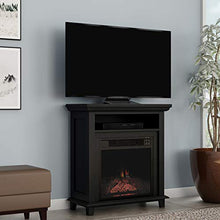 Load image into Gallery viewer, Northwest 80-FPWF-3 Electric Fireplace TV Stand– 29” Freestanding Console with Shelf, Faux Logs and LED Flames, Space Heater Entertainment Center (Black)
