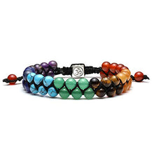 Load image into Gallery viewer, Top Plaza Bead Chakra Bracelet 7 Chakras Healing Crystals Bracelet Yoga Stone Beads Bracelets Meditation Relax Anxiety Bangle for Womens Mens
