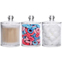 Load image into Gallery viewer, Tbestmax 15-Ounce Qtip Holder Dispenser Bathroom Containers Apothecary Jar for Cotton Ball Swab Pad Storage (4 Pack)
