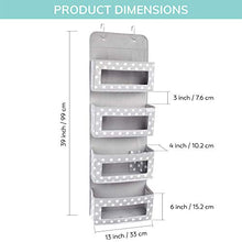 Load image into Gallery viewer, Vesta Baby Over the Door Hanging Organizer - Unisex Space-Saving 4-Pocket Storage Solution for Closet, Children's Room, Nursery - Clear-Window Caddy - 2 Utility Pockets for Small Items and Accessories
