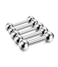 Load image into Gallery viewer, Udalyn 5Pcs Stainless Steel Tongue Ring Internally Threaded Straight Body Piercing Set 6-14G
