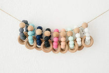 Load image into Gallery viewer, Babe Basics, Teething Rattle for Babies, Natural Wood &amp; BPA-Free Silicone Teether - Grey Clouds

