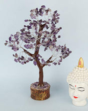 Load image into Gallery viewer, Crocon Amethyst Gemstone Money Tree Feng Shui Bonsai for Reiki Healing Chakra Stone Balancing Energy Generator Spiritual Meditation Home Interior Office Decor Size 10-12 Inch
