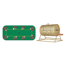 Load image into Gallery viewer, VIVOHOME Foldable 8-Player Texas Poker Card Tabletop Layout Portable Anti-Slip Rubber Board Game Mat and 16 Inch x 12 Inch Brass Plated Raffle Drum Lottery Spinning Drawing

