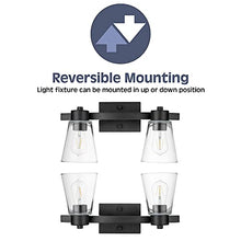 Load image into Gallery viewer, Prominence Home Fairendale 2 Light Matte Black Bathroom Vanity Light with Clear Glass
