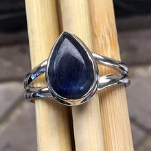 Load image into Gallery viewer, Natural Cabochan Royal Blue Kyanite 925 Solid Sterling Silver Engagement Ring Size 7.25, 8.5
