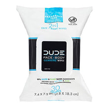 Load image into Gallery viewer, DUDE Face &amp; Body Wipes (3 Packs, 30 Wipes Each) Unscented for Sensitive Skin Infused with Refreshing Sea Salt &amp; Soothing Aloe, Moisturizing Face Cleansing Cloths for Men
