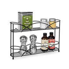 Load image into Gallery viewer, Spectrum Diversified Countertop Rack Cabinet Pantry Organization &amp; Storage, 2-Tier Spice Organizer with Optional Wall Mount, Black

