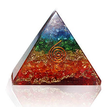 Load image into Gallery viewer, Crystal Vibe Energy Generator Orgone Pyramid for EMF Protection Healing Meditation Reiki Seven Chakra Balancing Natural Orgonite Stone Rainbow Large Size 75-80 mm
