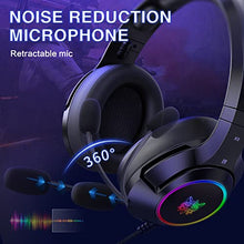 Load image into Gallery viewer, Gaming Headset PC Headphones Over-Ear with Microphone 3.5mm Audio Jack RGB LED Lights for PS4 PS5 Xbox One Computer, Applicable Various Head Types (Adapter Not Included)
