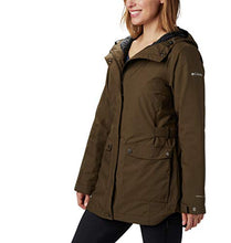 Load image into Gallery viewer, Columbia Women's Here and There Insulated Trench Jacket, Waterproof &amp; Breathable, X-Large, Olive Green Lattice Emboss
