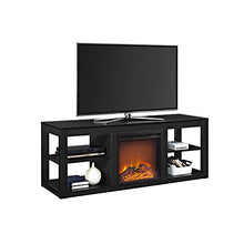 Load image into Gallery viewer, Ameriwood Home Parsons TV Stand with Fireplace, 65", Black

